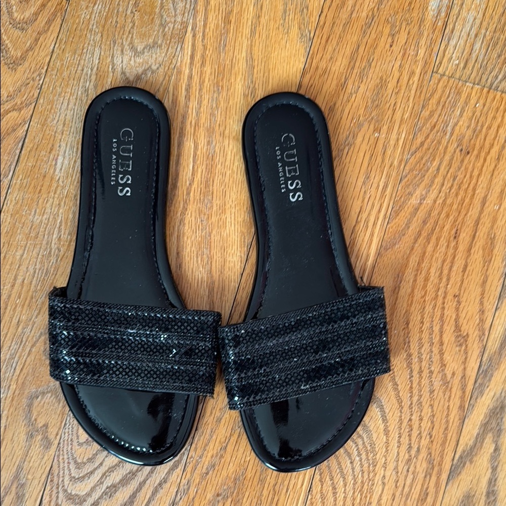 GUESS Black Slide Sandals